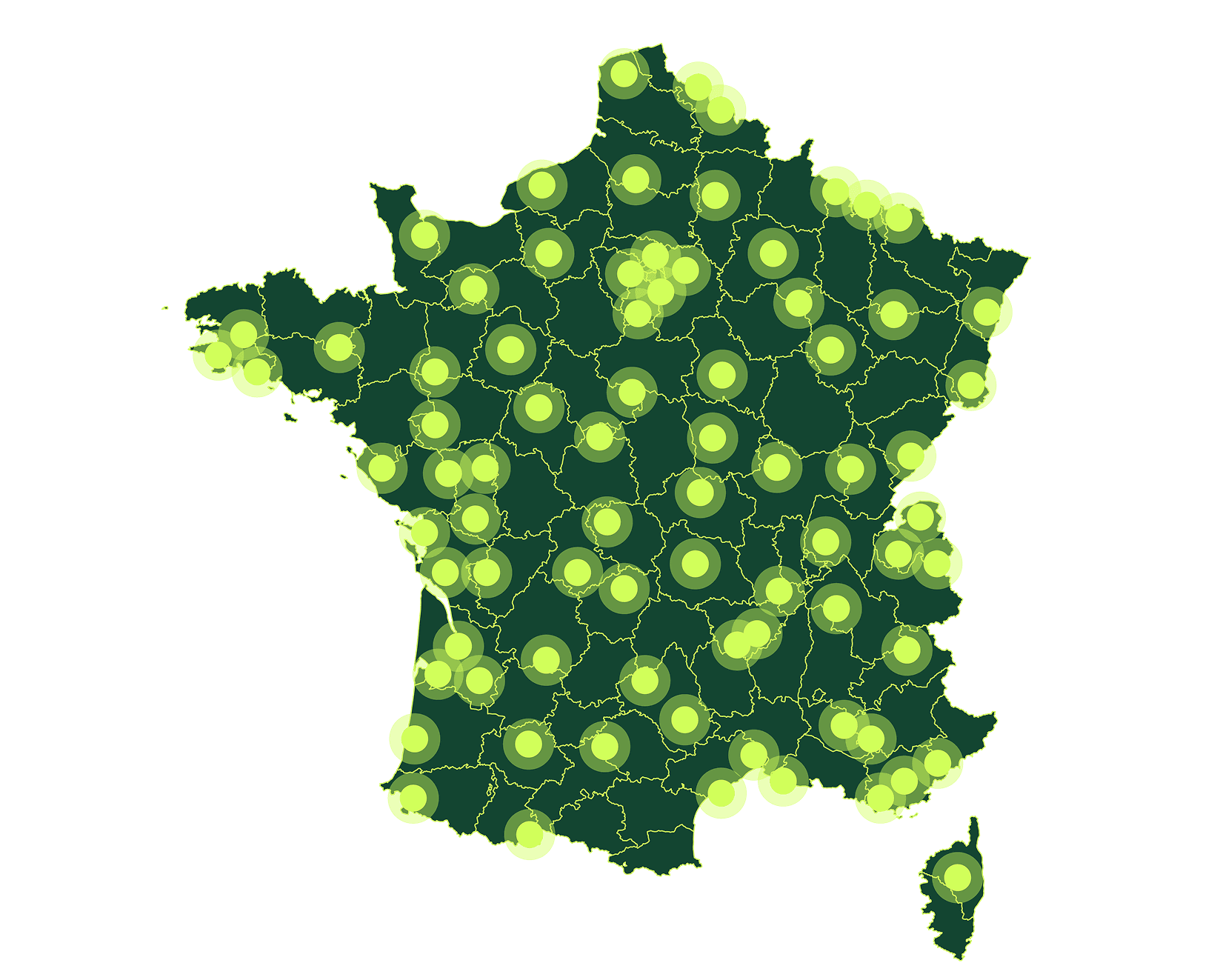 Carte de France - Présence nationale Alpagga