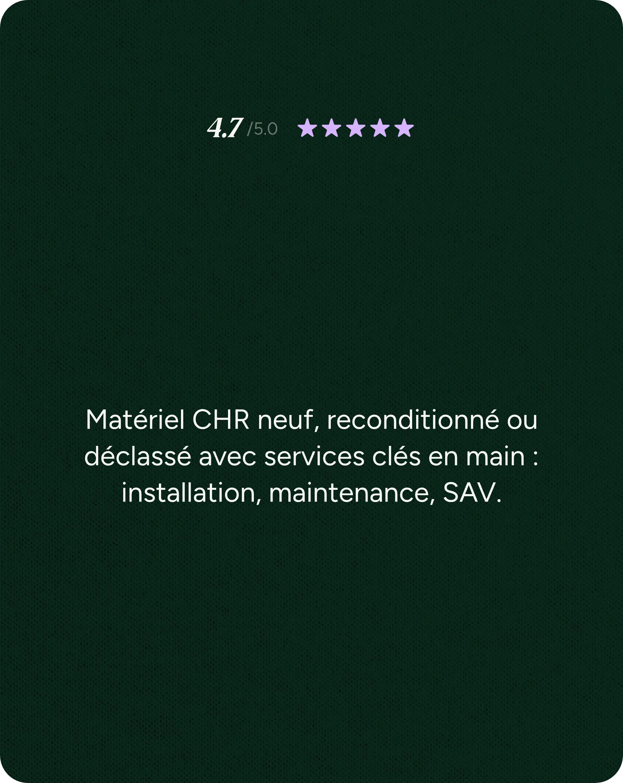 Bannière des équipements de cuisine professionnelle