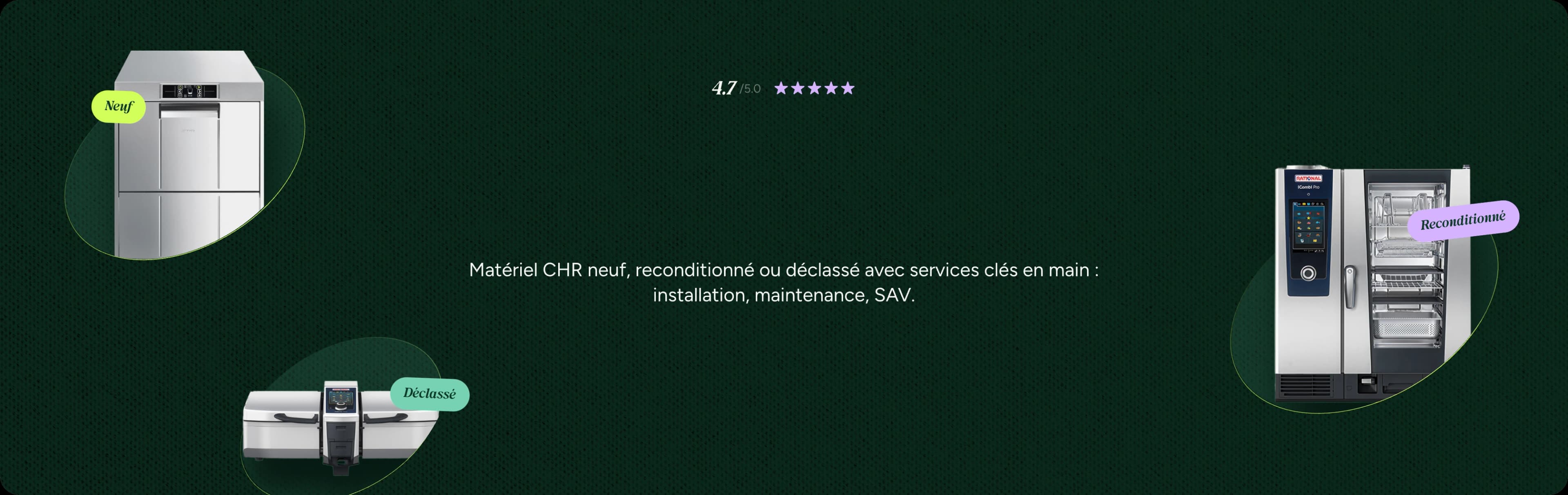 Bannière des équipements de cuisine professionnelle